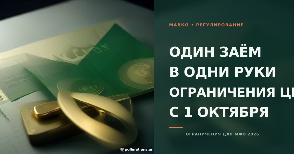 Иллюстрация к статье о правиле один заём в одни руки и ограничениях ЦБ для МФО с 1 октября 2026 года